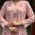 Pink p.v. chanderi heavy thread embroidery work kurta pant set