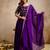 Purple chinon heavy thread embroidery work kurta with dupatta