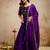 Purple chinon heavy thread embroidery work kurta with dupatta