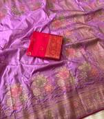 Magenta Color Meenakari  Zari Weaving  Work Dolla Silk Saree