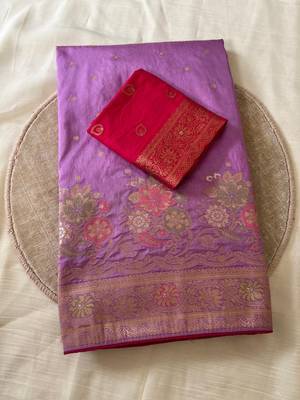 magenta meenakari zari woven dola silk saree 4