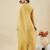 Yellow crunchy silk heavy thread embroidery work kurta palazzo set