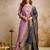 Pink vatican heavy thread embroidery work kurta pant set