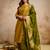 Mustard vatican heavy thread embroidery work kurta pant set