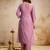 Pink vatican heavy thread embroidery work kurta pant set