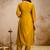 Mustard vatican heavy thread embroidery work kurta pant set
