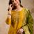 Mustard vatican heavy thread embroidery work kurta pant set