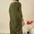 Mehendi crunchy silk heavy thread embroidery work kurta palazzo set