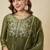 Mehendi crunchy silk heavy thread embroidery work kurta palazzo set