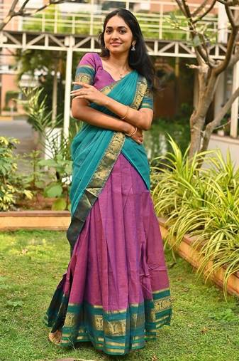 Pink Kanjivaram Silk Half blend Lehenga Saree With blouse And Dupatta
