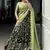 Alluring Black Kalamkari Printed Silk Festive Wear Half Saree Lehenga