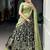 Alluring Black Kalamkari Printed Silk Festive Wear Half Saree Lehenga