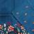 Blue Color  floral embroidery Work Silk Saree