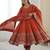 Orange Roman Silk Embroidered Sequence Anarkali Set with Dupatta