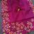 Magenta Color  floral embroidery Work Silk Saree