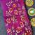 Magenta Color  floral embroidery Work Silk Saree