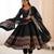 Black Roman Silk Embroidered Sequence Anarkali Set with Dupatta