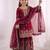 Girls heavy embroidery ethnic kurta and palazzo set with net dupatta