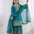 Girls heavy embroidery ethnic kurta and palazzo set with net dupatta