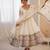 White Roman Silk Embroidered Sequence Anarkali Set with Dupatta
