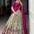 Beautiful Cream Kalamkari Printed Silk Event Wear Half Saree Lehenga