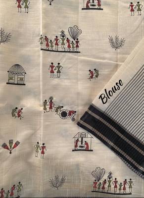 Black Color machine woven multi thread Work art silk saree 4