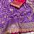 Purple Color Embroidery cording sequin and thread work  Dolla silk blend Saree 