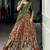 Dazzling Rust Orange Kalamkari Printed Silk Half Saree Lehenga