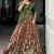 Dazzling Rust Orange Kalamkari Printed Silk Half Saree Lehenga