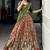 Dazzling Rust Orange Kalamkari Printed Silk Half Saree Lehenga