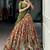 Dazzling Rust Orange Kalamkari Printed Silk Half Saree Lehenga