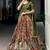 Dazzling Rust Orange Kalamkari Printed Silk Half Saree Lehenga