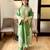 Green silkblend embroidered palazzo set