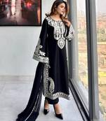 black silk blend embroidered palazzo set
