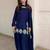 blue silk blend embroidered farshi salwar