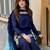 blue silk blend embroidered farshi salwar