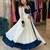 white silk blend embroidered gown set