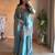 sky blue silk blend embroidered palazzo set