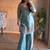 sky blue silk blend embroidered palazzo set