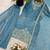 sky blue silk blend embroidered palazzo set