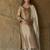beige silk blend embroidered kurta set