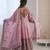 Pink Roman Silk Embroidered Sequence Anarkali Set with Dupatta