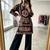 black cotton poly embroidered palazzo set