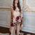 beige glass tissue embroidered palazzo set