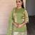 parrot green silk blend embroidered palazzo set