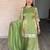 parrot green silk blend embroidered palazzo set