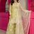 light parrot green silk blend embroidered palazzo set