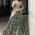 Wonderful Green Kalamkari Printed Silk Mehendi Wear Half Saree Lehenga