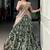 Wonderful Green Kalamkari Printed Silk Mehendi Wear Half Saree Lehenga
