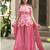 pink silk blend printed palazzo set